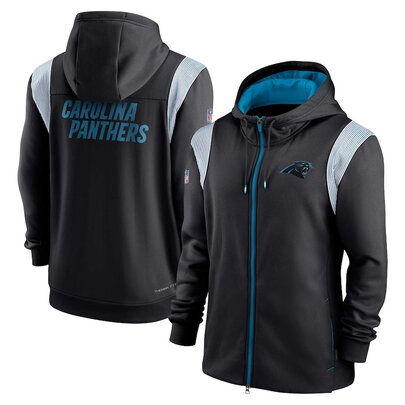 NFL Carolina Panthers long sleeve full zip up hoodie - hooded sweatshirt,two front pocket,fashion National Football League official licensed NFL football gear apparel