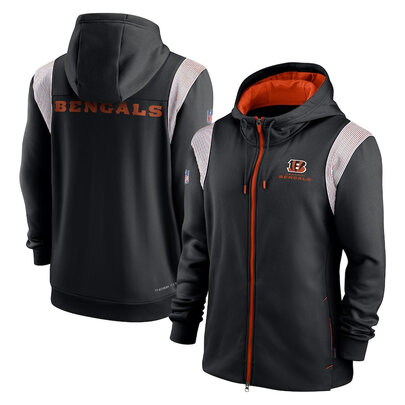 NFL Cincinnati Bengals long sleeve full zip up hoodie - hooded sweatshirt,two front pocket,fashion National Football League official licensed NFL football gear apparel