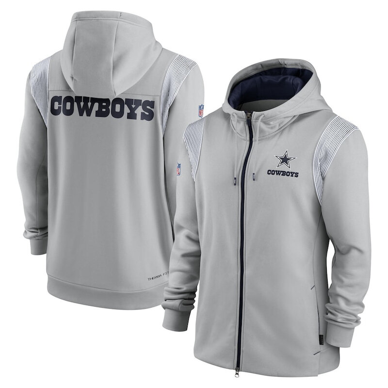 NFL Dallas Cowboys long sleeve full zip up hoodie - hooded sweatshirt,two front pocket,fashion National Football League official licensed NFL football gear apparel