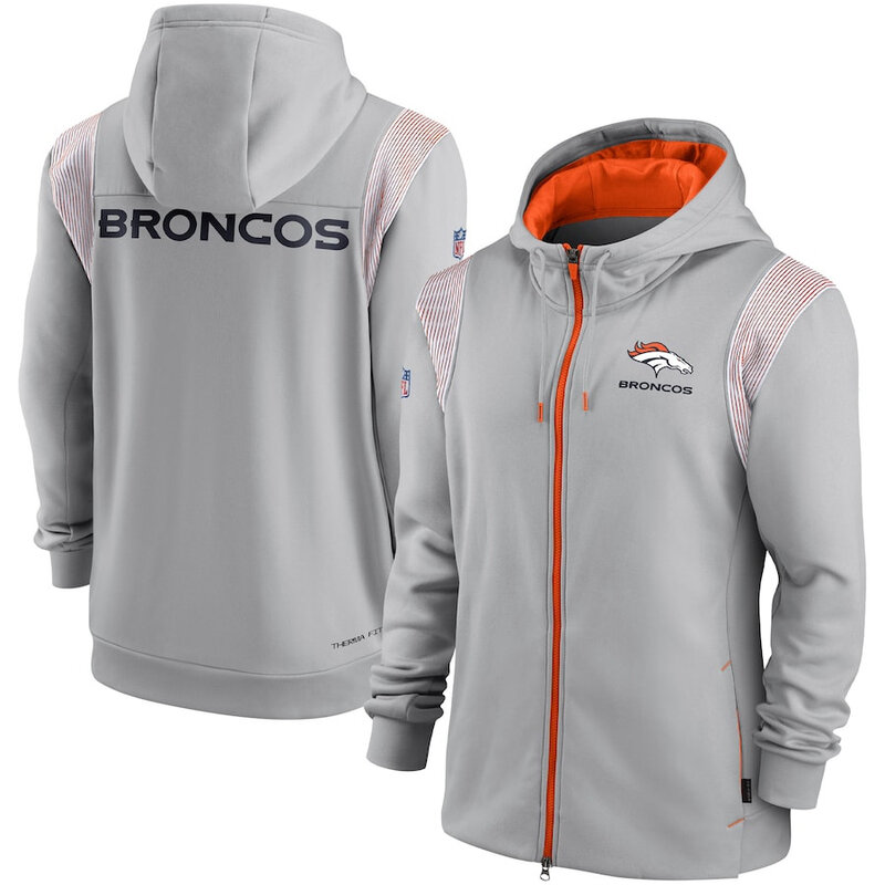NFL Denver Broncos long sleeve full zip up hoodie - hooded sweatshirt,two front pocket,fashion National Football League official licensed NFL football gear apparel