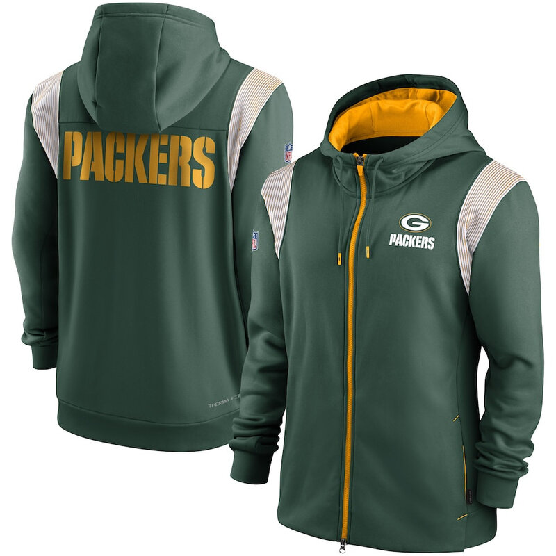 NFL Green Bay Packers long sleeve full zip up hoodie - hooded sweatshirt,two front pocket,fashion National Football League official licensed NFL football gear apparel