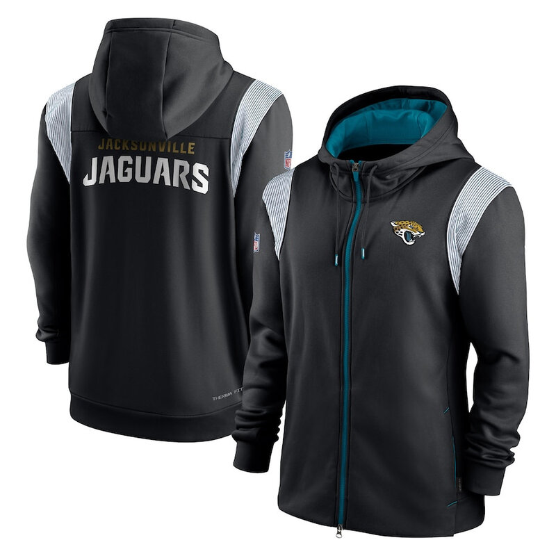 NFL Jacksonville Jaguars long sleeve full zip up hoodie - hooded sweatshirt,two front pocket,fashion National Football League official licensed NFL football gear apparel