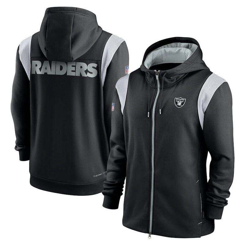 NFL Las Vegas Raiders long sleeve full zip up hoodie - hooded sweatshirt,two front pocket,fashion National Football League official licensed NFL football gear apparel