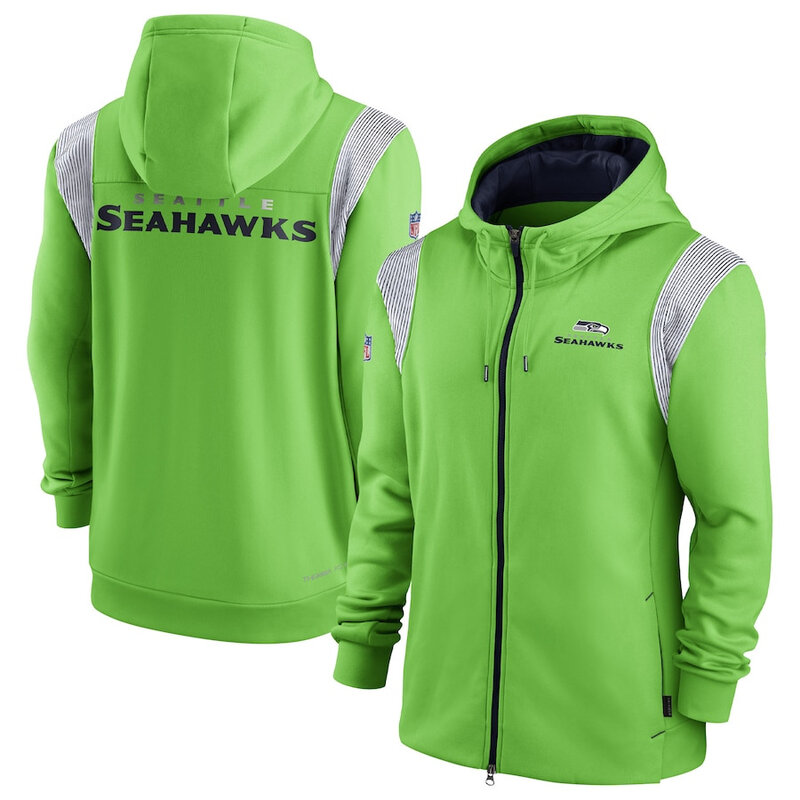 NFL Seattle Seahawks long sleeve full zip up hoodie - hooded sweatshirt,two front pocket,fashion National Football League official licensed NFL football gear apparel