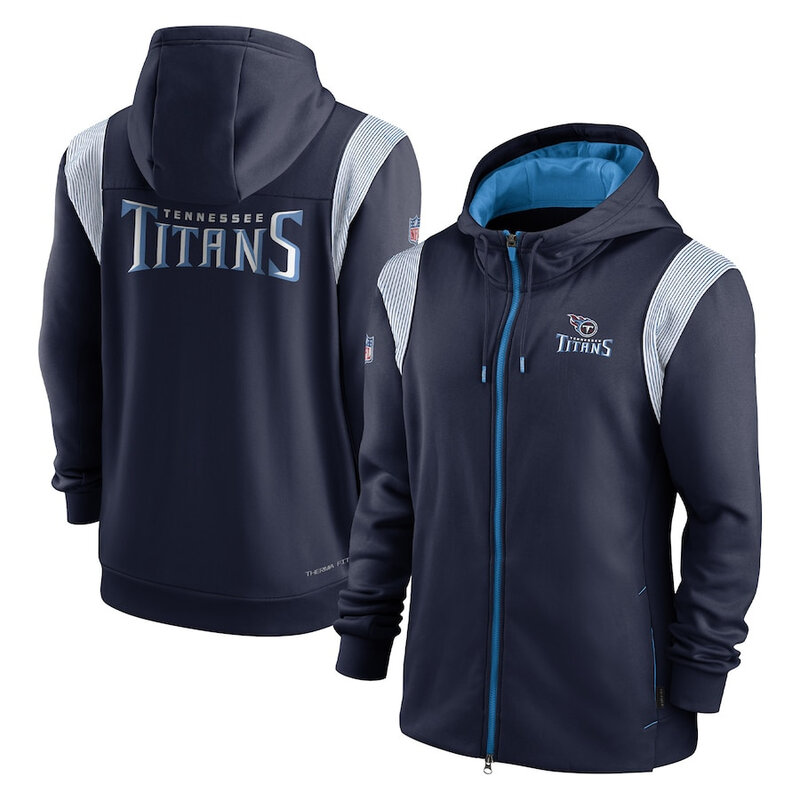 NFL Tennessee Titans long sleeve full zip up hoodie - hooded sweatshirt,two front pocket,fashion National Football League official licensed NFL football gear apparel