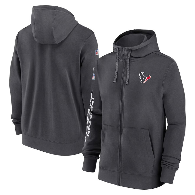 National Football League (NFL) Houston Texans full zip up hoodie with drawstring hooded for NFL die-heart fans