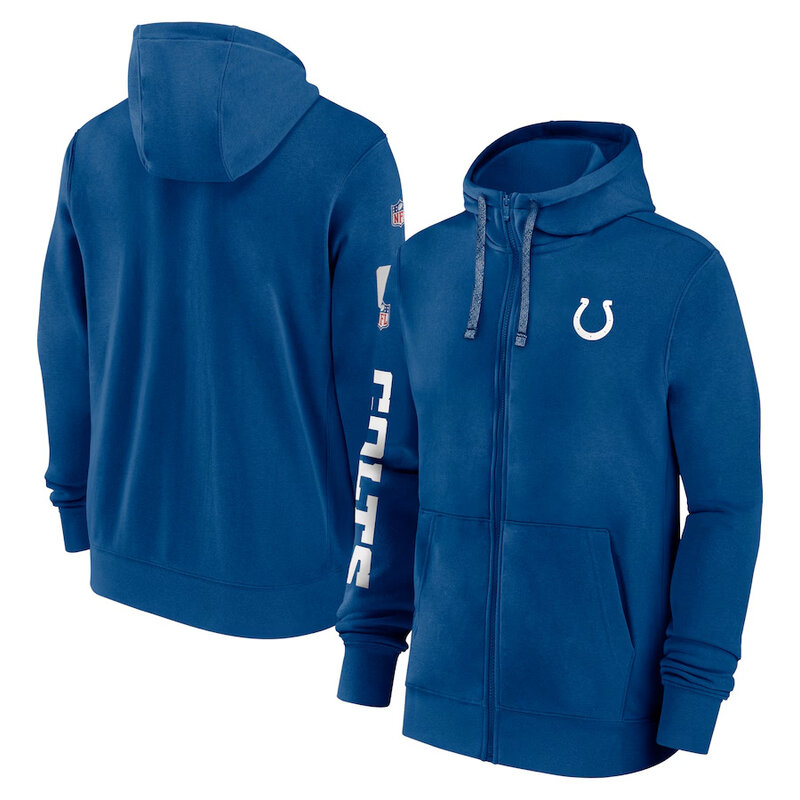 National Football League (NFL) Indianapolis Colts full zip up hoodie with drawstring hooded for NFL die-heart fans