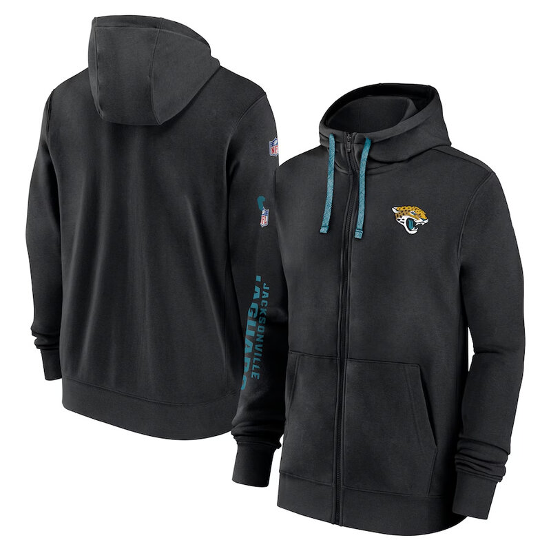 National Football League (NFL) Jacksonville Jaguars full zip up hoodie with drawstring hooded for NFL die-heart fans