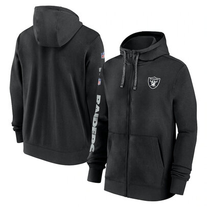 National Football League (NFL) Las Vegas Raiders full zip up hoodie with drawstring hooded for NFL die-heart fans