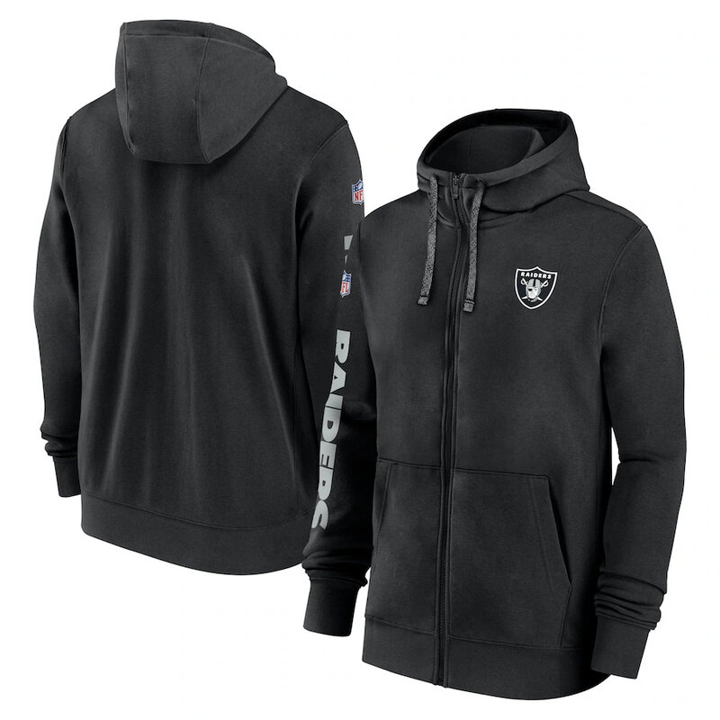 National Football League (NFL) Las Vegas Raiders full zip up hoodie with drawstring hooded for NFL die-heart fans