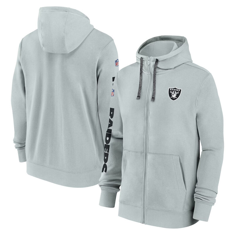 National Football League (NFL) Las Vegas Raiders full zip up hoodie with drawstring hooded for NFL die-heart fans