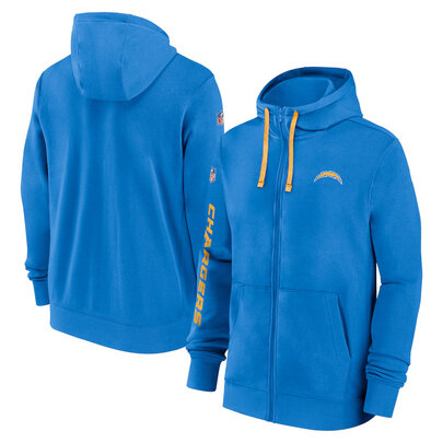National Football League (NFL) Los Angeles Chargers full zip up hoodie with drawstring hooded for NFL die-heart fans
