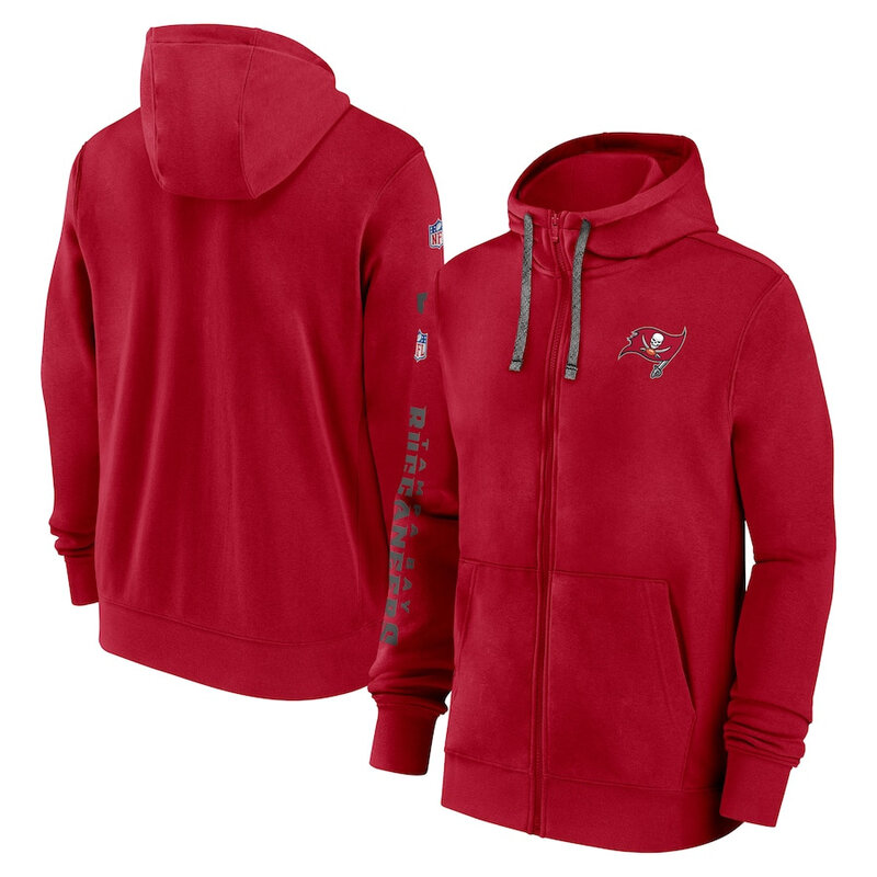 National Football League (NFL) Tampa Bay Buccaneers full zip up hoodie with drawstring hooded for NFL die-heart fans
