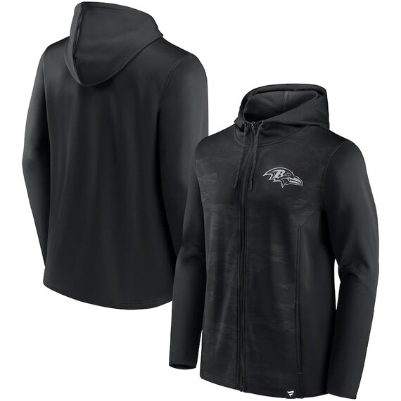 NFL Zip Hoodie Team Baltimore Ravens Jersey Black