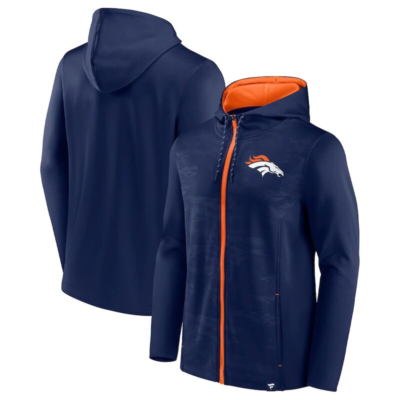 NFL Zip Hoodie Team Denver Broncos Jersey Blue