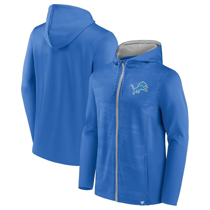 NFL Zip Hoodie Team Detroit Lions Jersey Blue