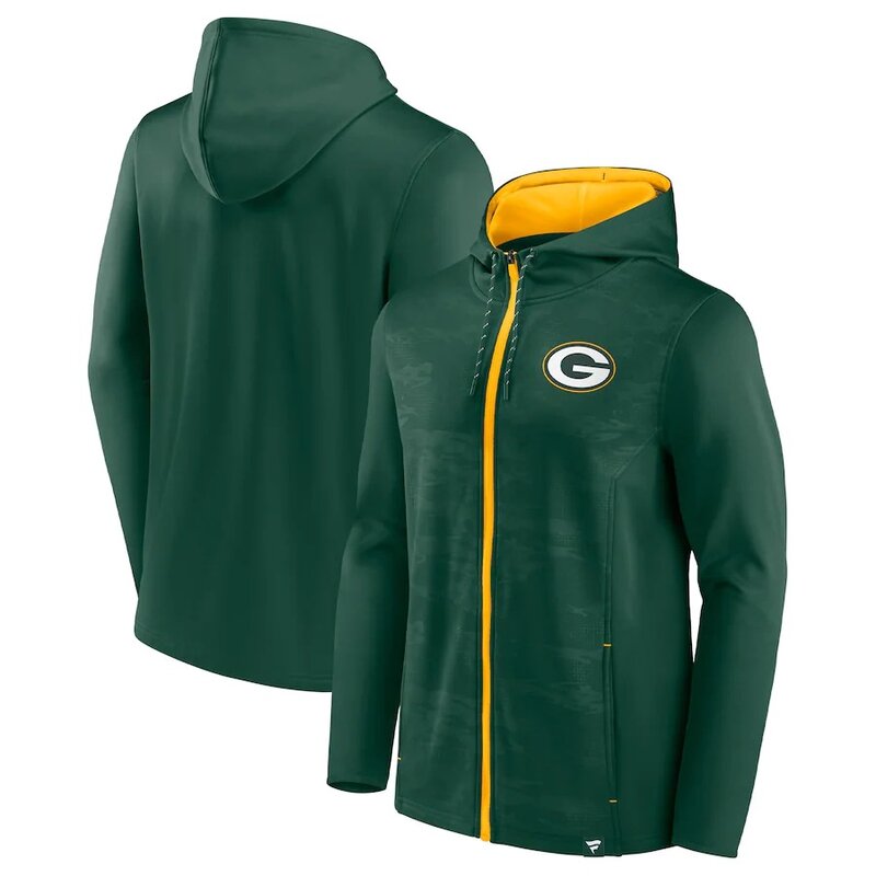 NFL Zip Hoodie Team Green Bay Packers Jersey Green