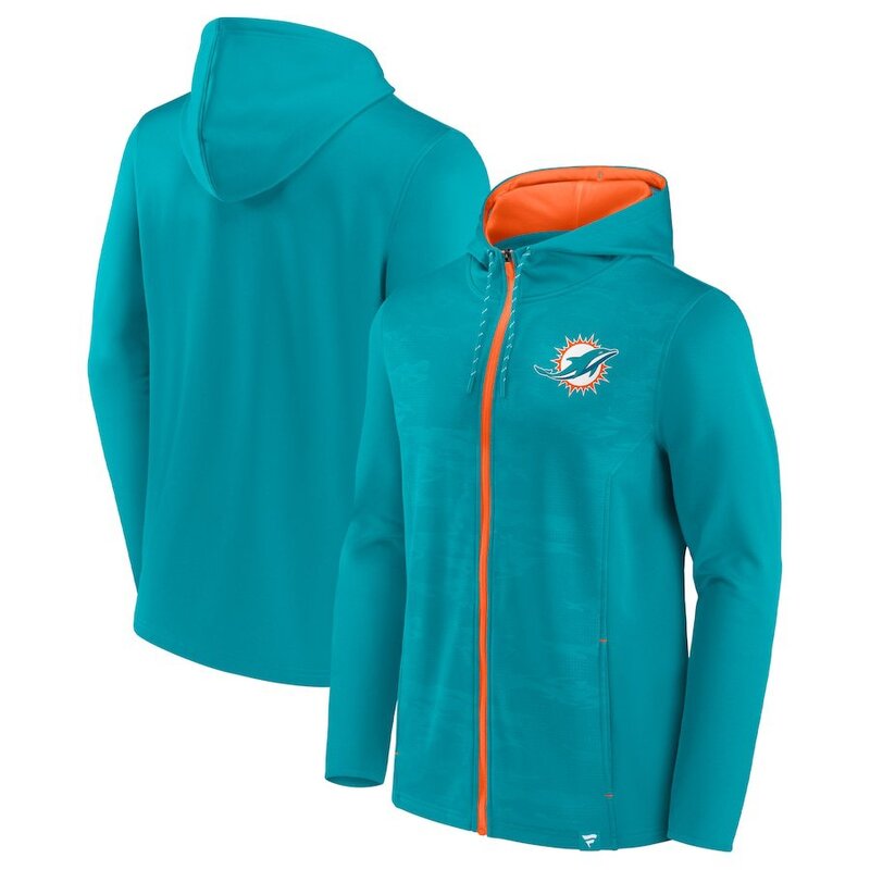 NFL Zip Hoodie Team Miami Dolphins Jersey Green