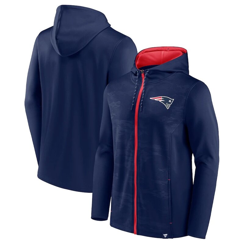NFL Zip Hoodie Team New England Patriots Jersey Blue