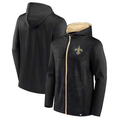 NFL Zip Hoodie Team New Orleans Saints Jersey Black