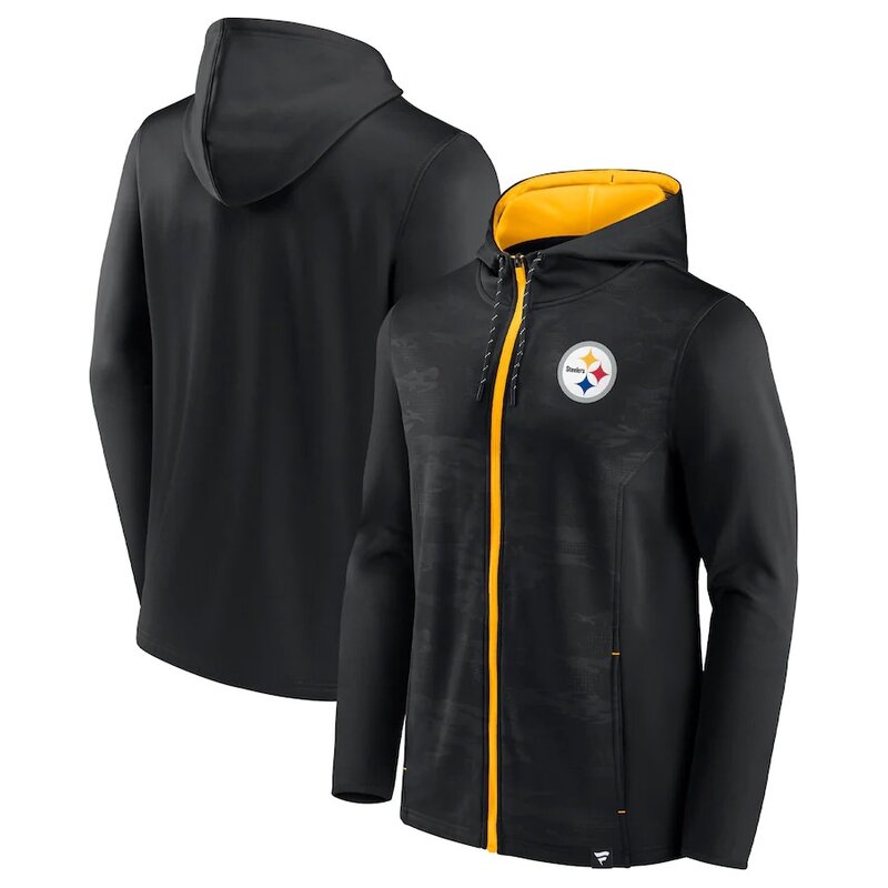 NFL Zip Hoodie Team Pittsburgh Steelers Jersey Black