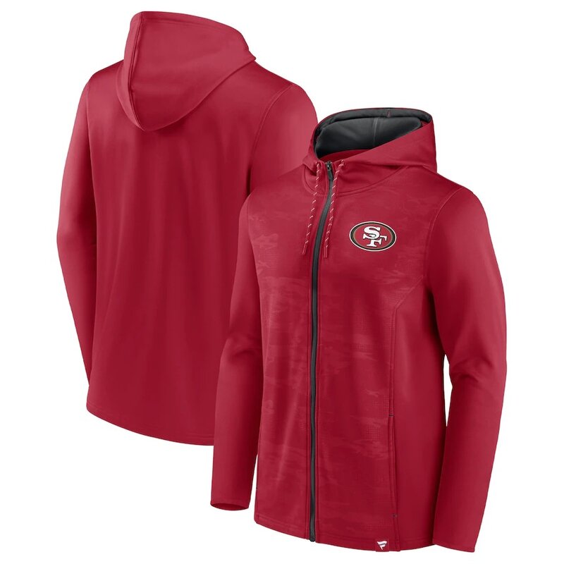 NFL Zip Hoodie Team San Francisco 49ers Jersey Red