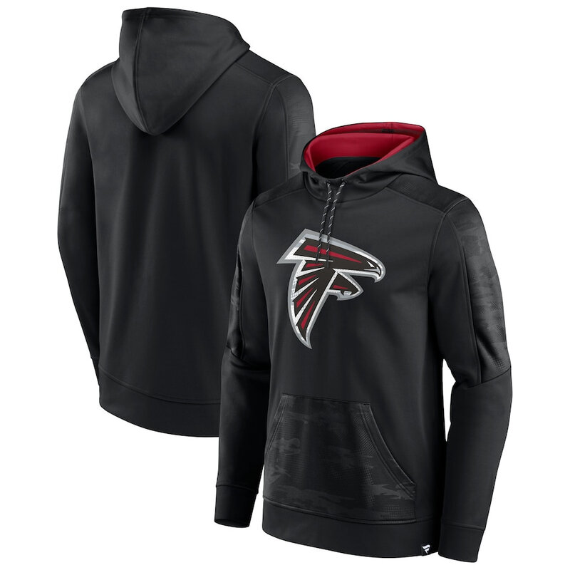 NFL apparel - NFL Atlanta Falcons American Football Hoodies Black,long sleeve drawstring hooded football wear with front pockets