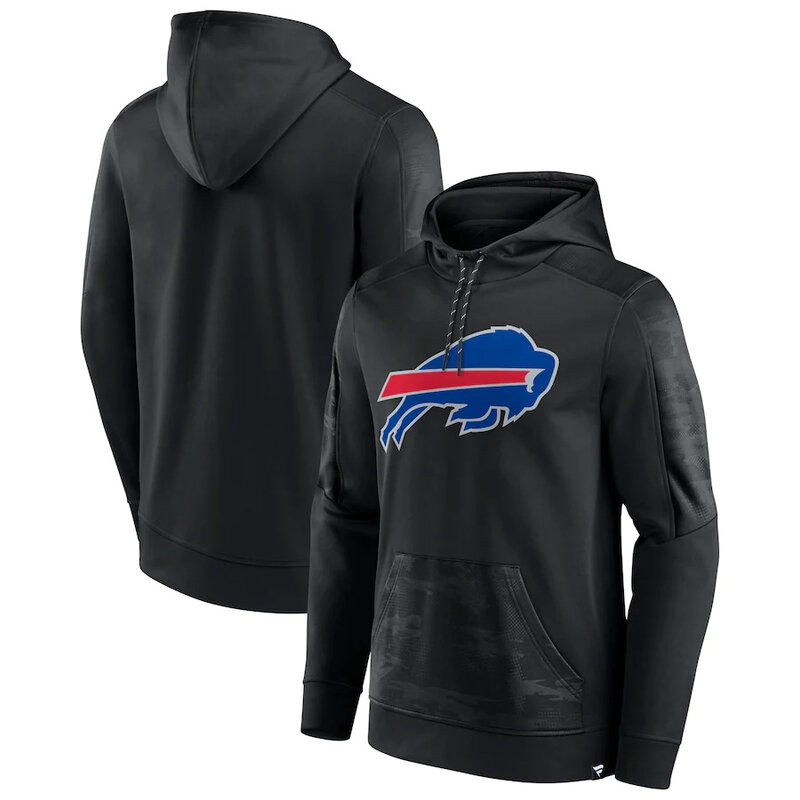 NFL apparel - NFL Buffalo Bills American Football Hoodies Black,long sleeve drawstring hooded sweatshirt football wear with front pockets