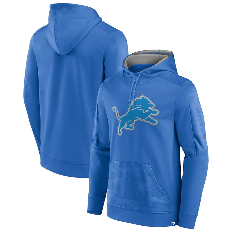 Game Day NFL apparel - NFL Detroit Lions American Football Hoodies Blue,long sleeve drawstring hooded sweatshirt football wear with front pockets