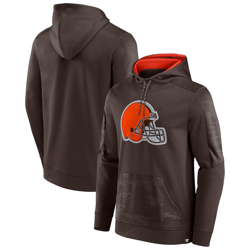NFL apparel - NFL New Cleveland Browns American Football Hoodies Brown,long sleeve drawstring hooded sweatshirt football wear with front pockets