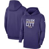 NFL apparel - NFL Team Hoodie Baltimore Ravens Football Apparel Blue,long sleeve drawstring hooded football wear with front pockets