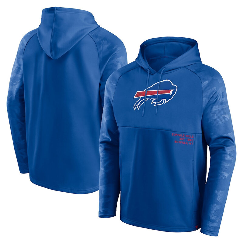 NFL apparel - NFL Team Hoodie Buffalo Bills Football Gear Blue,long sleeve drawstring hooded sweatshirt football wear with front pockets