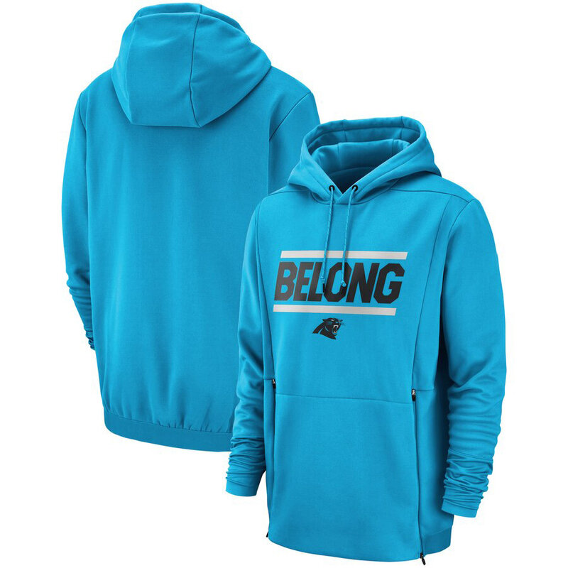 NFL apparel - NFL Team Hoodie Carolina Panthers Football Apparel Blue,long sleeve drawstring hooded sweatshirt football wear with front pockets