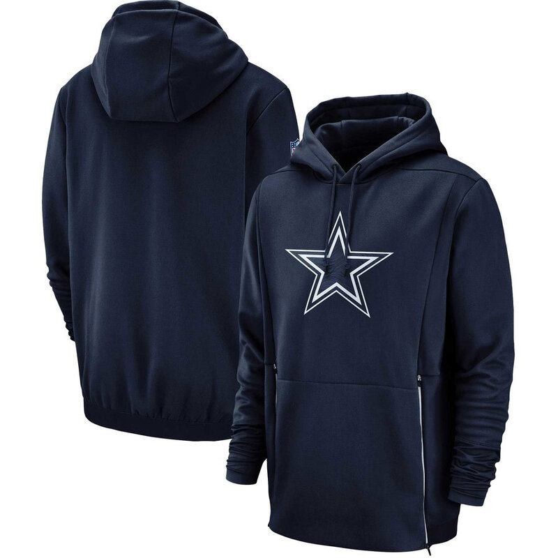 Game Day NFL apparel - NFL Team Hoodie Dallas Cowboys Football Wear Blue,long sleeve drawstring hooded sweatshirt football wear with front pockets