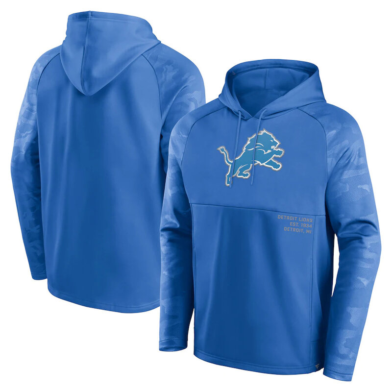 Game Day NFL apparel - NFL Team Hoodie Detroit Lions Football Gear Blue,long sleeve drawstring hooded sweatshirt football wear with front pockets