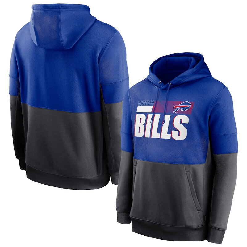NFL apparel - NFL Team Logos Pullover Hoodie Buffalo Bills Jersey Blue,long sleeve drawstring hooded sweatshirt football wear with front pockets