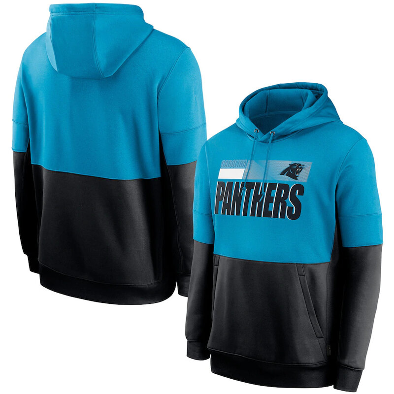 NFL apparel - NFL Team Logos Pullover Hoodie Carolina Panthers Jersey Blue,long sleeve drawstring hooded sweatshirt football wear with front pockets