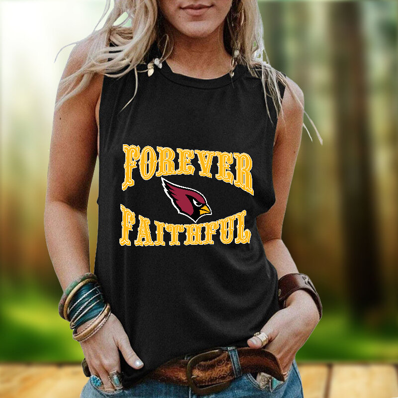 NFL Arizona Cardinals Women Tank Top Sleeveless Tee Black,Casual Loose Tunic Blouses for ladies