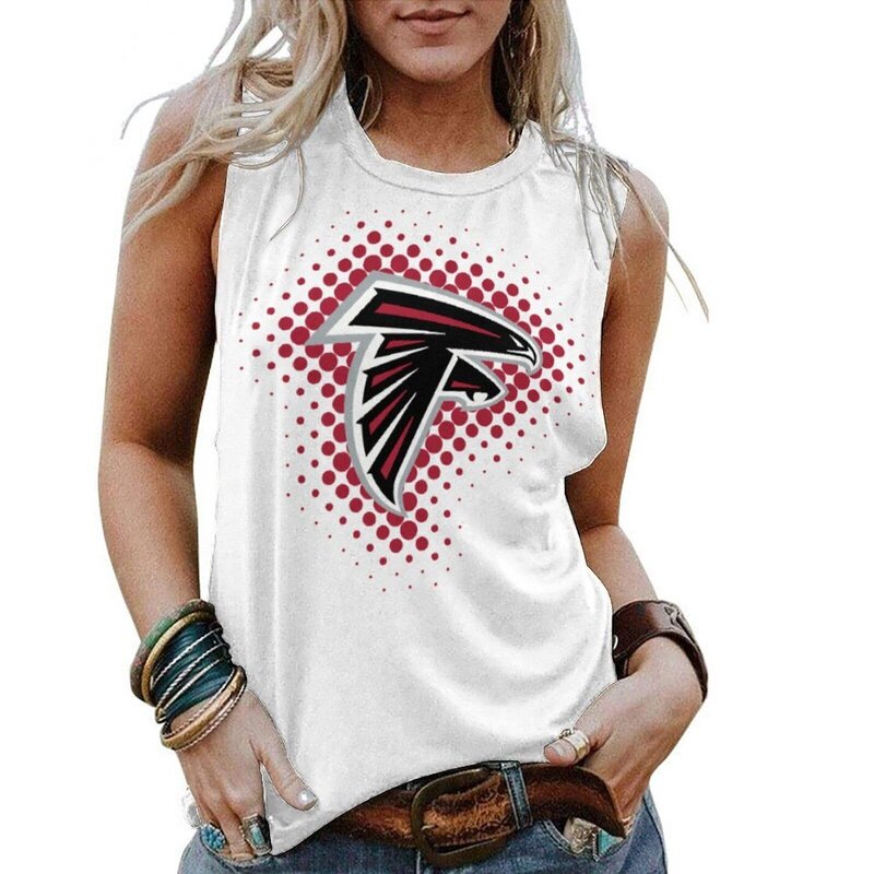 NFL Atlanta Falcons Women Tank Top Sleeveless Shirt,Casual Loose Tunic Blouses for ladies