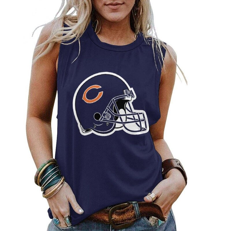 NFL Cleveland Browns Women Sleeveless Tee Tank Top Blue,ladies Casual Loose Tunic Blouses