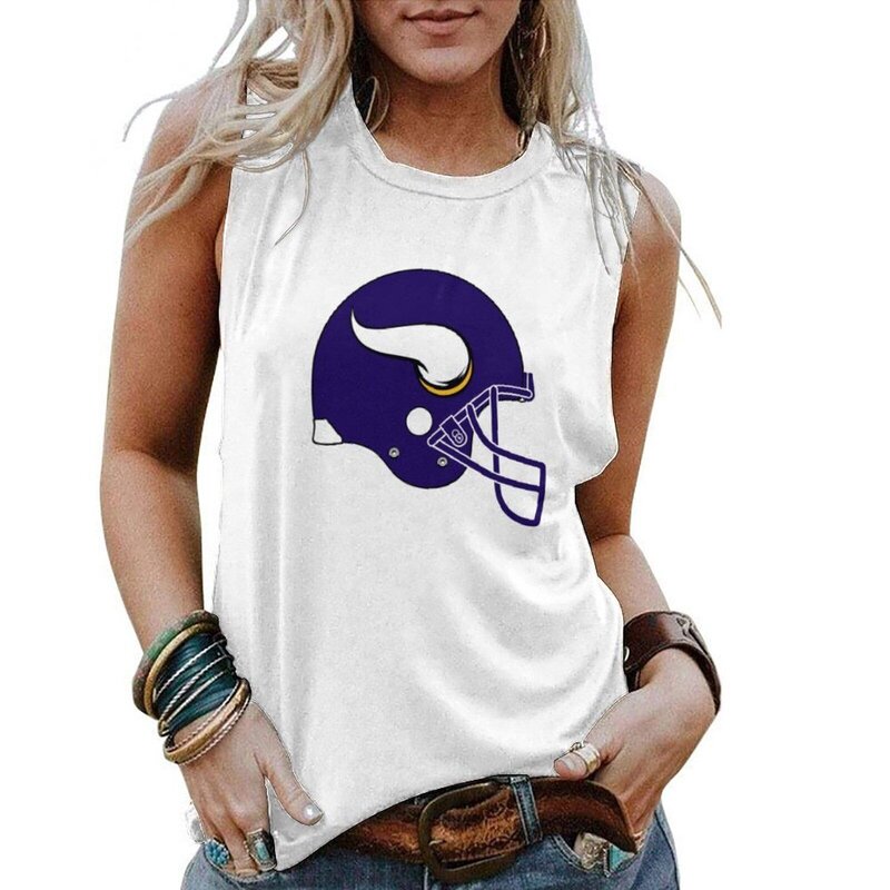 NFL Cleveland Browns Women Tank Top Sleeveless Tee White,ladies Casual Loose Tunic Blouses