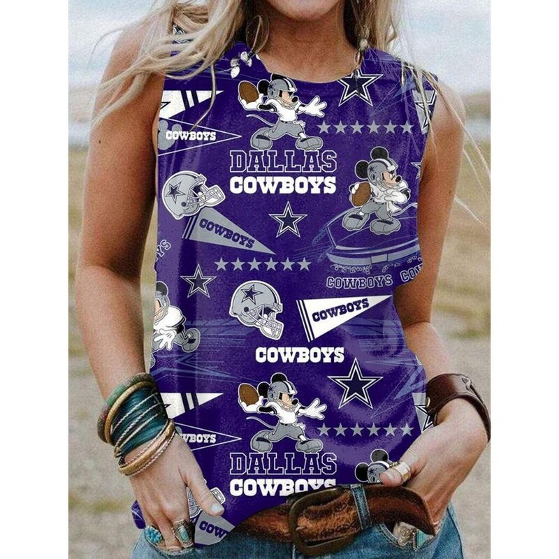 NFL Dallas Cowboys Ladies Tank Top Summer T Shirt Blue,Casual Loose Tunic Blouses for ladies