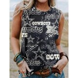 NFL Dallas Cowboys Sleeveless Summer Tee Shirt Ladies,Casual Loose Tunic Blouses for ladies