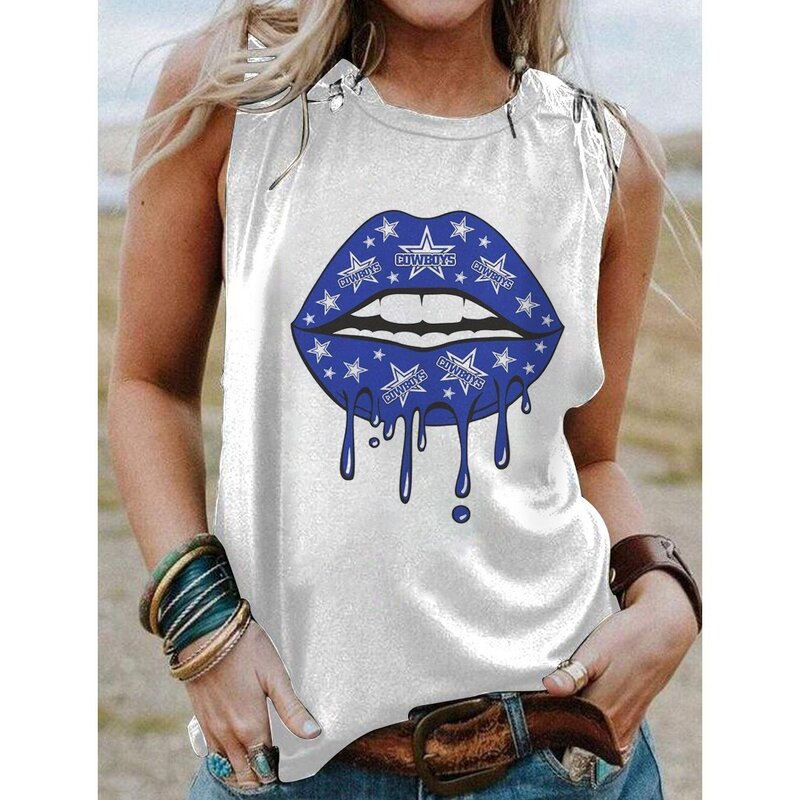 NFL Dallas Cowboys Tank Top For Ladies White,Casual Loose Tunic Blouses for ladies