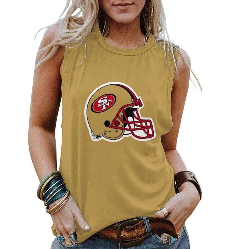 NFL San Francisco 49ers Ladies Tank Top Sleeveless Shirt,Casual Loose Tunic Blouses for ladies