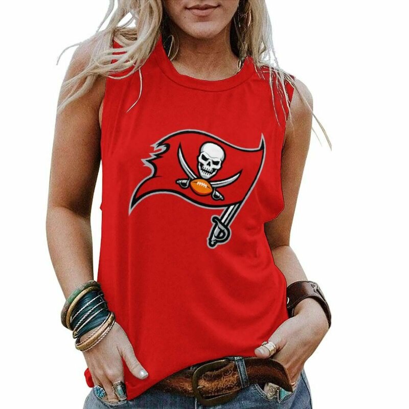 NFL Tampa Bay Buccaneers Tank Top Women Sleeveless Tee,Casual Loose Tunic Blouses for ladies