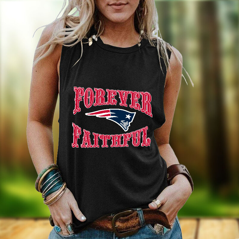 NFL Team New England Patriots Women Tank Top Black,Casual Loose Tunic Blouses for ladies