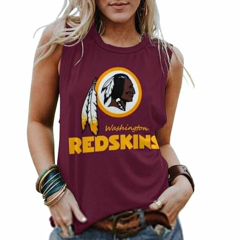 NFL Womens Washington Redskins Iron Fan Tank Top Red,Casual Loose Tunic Blouses - Officially-Licensed Women's NFL Apparel