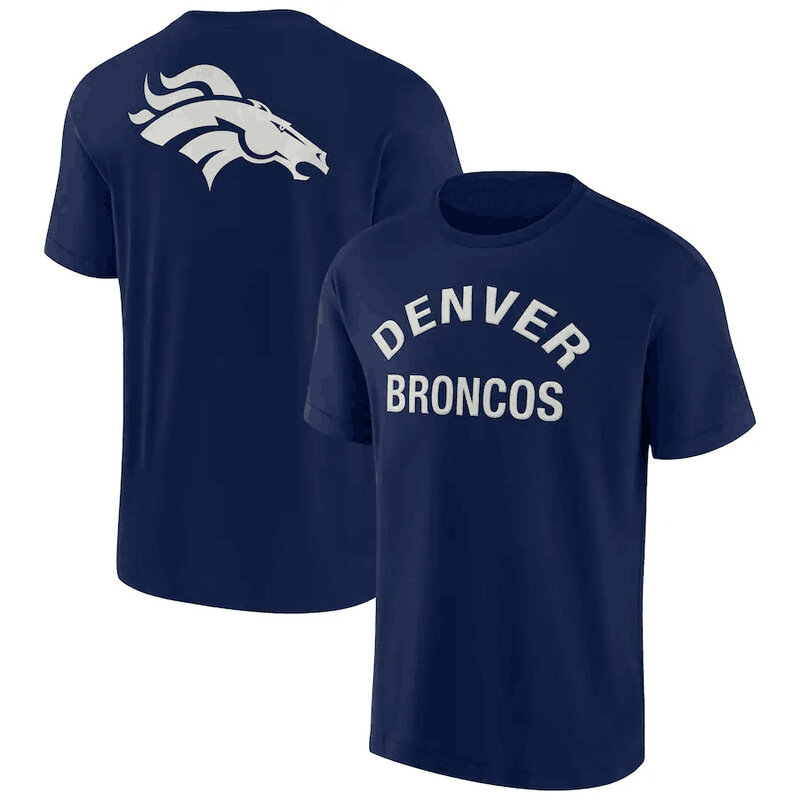 NFL Denver Broncos Team Logo Short Sleeve Polyester Performance game day Shirt,crewneck 3d print tee for football fans