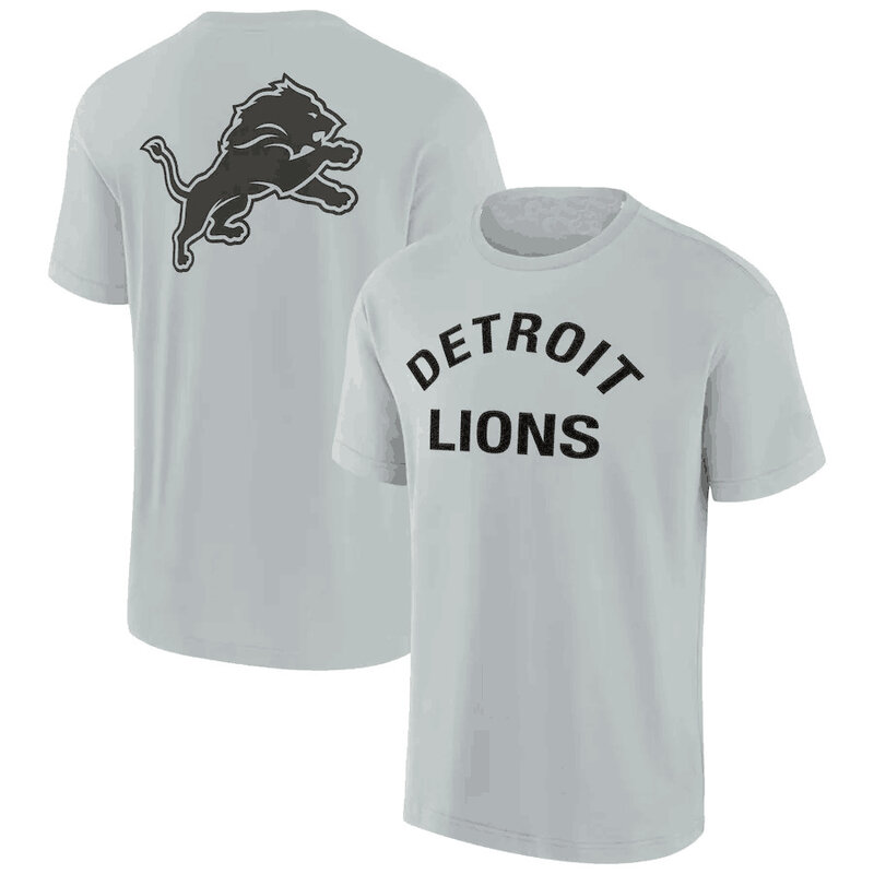 NFL Detroit Lions Team Logo Short Sleeve Polyester Performance game day Shirt,crewneck 3d print tee for football fans